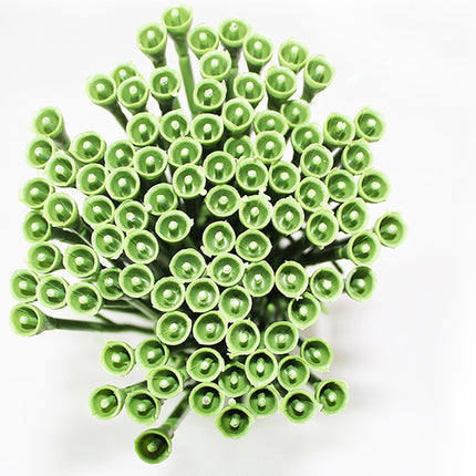 HOOWIFFY 30 Pcs Green Rose Stems with Leaves Floral Wire for Flower Arrangement and Craft Decoration.