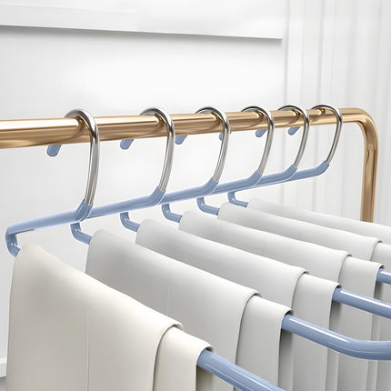 Kdkad Heavy Duty Metal Pants Hangers, Jean Hangers for Closet, Open Ended Clothes Hanger for Pant Slack Trouser Scarf, Space Saving, Non Slip 14×4.7 in Blue.
