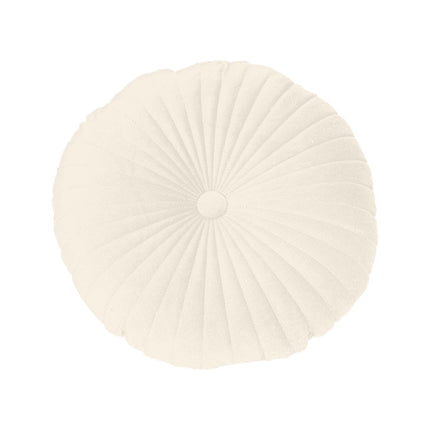 Darzheoy Round Throw Pillow 15.7 inch Decorative Round Velvet Floor Pillows Small Pumpkin Throw Pillow Cushion for Living Room Sofa Bed, Gray Beige.