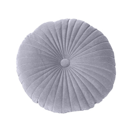 Darzheoy Round Throw Pillow 15.7 inch Decorative Round Velvet Floor Pillows Small Pumpkin Throw Pillow Cushion for Living Room Sofa Bed Gray.