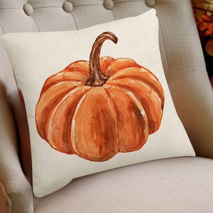 Darzheoy Fall Pillow Covers 18 x 18 inch Pumpkin Maple leaves Throw Pillow Covers Outdoor Autumn Thanksgiving Harvest Farmhouse Pillowcase Cushion Case for Home Sofa Fall Decor A.