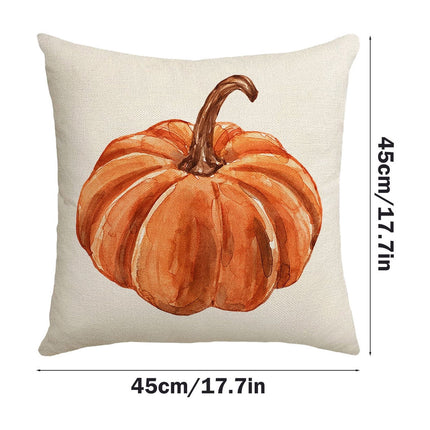 Darzheoy Fall Pillow Covers 18 x 18 inch Pumpkin Maple leaves Throw Pillow Covers Outdoor Autumn Thanksgiving Harvest Farmhouse Pillowcase Cushion Case for Home Sofa Fall Decor A.