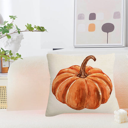 Darzheoy Fall Pillow Covers 18 x 18 inch Pumpkin Maple leaves Throw Pillow Covers Outdoor Autumn Thanksgiving Harvest Farmhouse Pillowcase Cushion Case for Home Sofa Fall Decor A.