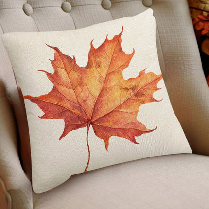 Darzheoy Fall Pillow Covers 18 x 18 inch Pumpkin Maple leaves Throw Pillow Covers Outdoor Autumn Thanksgiving Harvest Farmhouse Pillowcase Cushion Case for Home Sofa Fall Decor B.
