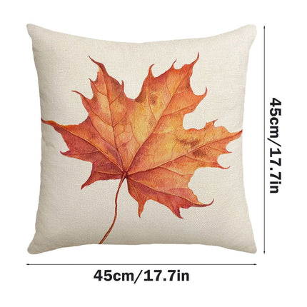 Darzheoy Fall Pillow Covers 18 x 18 inch Pumpkin Maple leaves Throw Pillow Covers Outdoor Autumn Thanksgiving Harvest Farmhouse Pillowcase Cushion Case for Home Sofa Fall Decor B.
