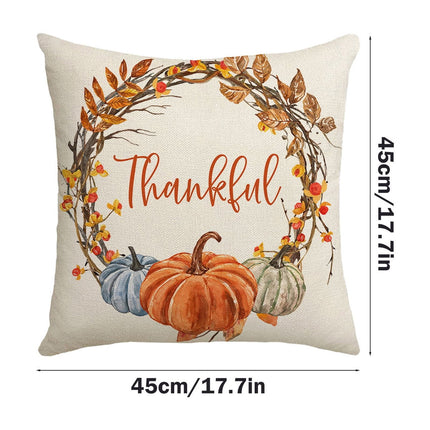 Darzheoy Fall Pillow Covers 18 x 18 inch Pumpkin Maple leaves Throw Pillow Covers Outdoor Autumn Thanksgiving Harvest Farmhouse Pillowcase Cushion Case for Home Sofa Fall Decor C.
