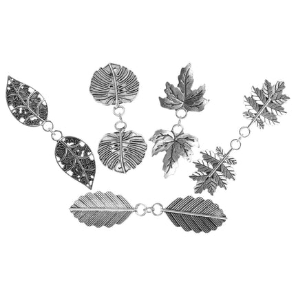 PATKAW 5pcs Metal Leaf Sweater Clips Cinch Clips for Cardigans Dress Shawls Collar Accessories 9.00X1.80X0.70CM Silver.