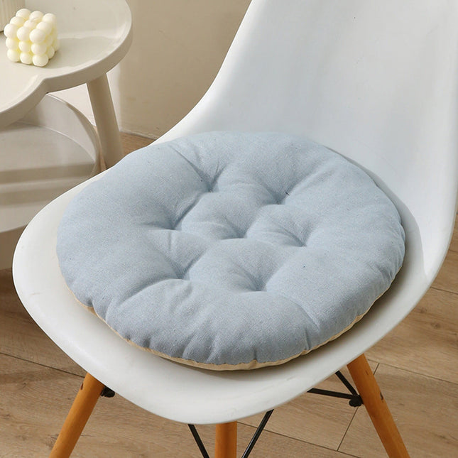 AYktou Seat Cushion 19.7*19.7in Thickened Large Size Chair Cushions Candy Color Round Soft Office Chair Cushion Breathable Linen Meditation Floor Pillow for Tatami Living Room Car Dorm Desk Chair 11.81" x 11.81" Blue.