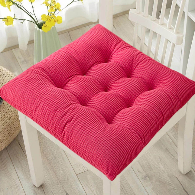 AYktou Solid Color Thickened Corduroy Chair Cushions 17.7 * 17.7in Extra-Large Size Seat Cushion with Machine Washable,Large Size Dining Chair Cushion Student Office Tatami Cushion Meditation Cushion 15.7" x 15.7" Green.