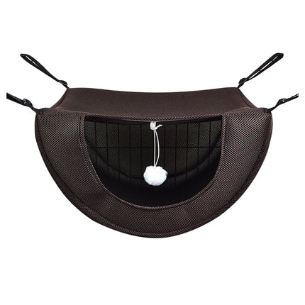 Darzheoy Cat Cage Hammock, Hanging Soft Pet Bed, Summer Breathable Pet Cage Hammock with Adjustable Straps, for Indoor Kitten Puppy Rabbit or Small Pet Coffee.