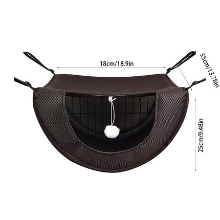 Darzheoy Cat Cage Hammock, Hanging Soft Pet Bed, Summer Breathable Pet Cage Hammock with Adjustable Straps, for Indoor Kitten Puppy Rabbit or Small Pet Coffee.