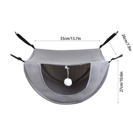Darzheoy Cat Cage Hammock, Hanging Soft Pet Bed, Summer Breathable Pet Cage Hammock with Adjustable Straps, for Indoor Kitten Puppy Rabbit or Small Pet Gray.