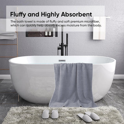 Chmadoxn Bath Towel, Oversize Bath Towel, 55×28 Inch Large Microfiber Bath Towels, Soft, Absorbent, and Quick Dry Towels for Bathroom, Pool, Beach, Swim, and Yoga, Large Bathroom Towels for Daily Use 55×28 in Gray.