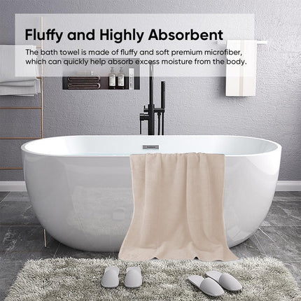 Chmadoxn Bath Towel, Oversize Bath Towel, 55×28 Inch Large Microfiber Bath Towels, Soft, Absorbent, and Quick Dry Towels for Bathroom, Pool, Beach, Swim, and Yoga, Large Bathroom Towels for Daily Use 55×28 in Khaki.