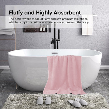 Chmadoxn Bath Towel, Oversize Bath Towel, 55×28 Inch Large Microfiber Bath Towels, Soft, Absorbent, and Quick Dry Towels for Bathroom, Pool, Beach, Swim, and Yoga, Large Bathroom Towels for Daily Use 55×28 in Pink.