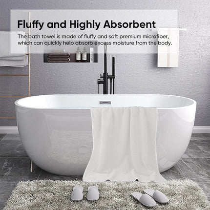 Chmadoxn Bath Towel, Oversize Bath Towel, 55×28 Inch Large Microfiber Bath Towels, Soft, Absorbent, and Quick Dry Towels for Bathroom, Pool, Beach, Swim, and Yoga, Large Bathroom Towels for Daily Use 55×28 in White.