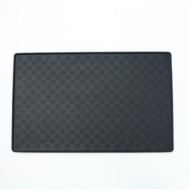 Darzheoy Dog Food Mat, Waterproof Dog Bowl Mat, Silicone Dog Mat for Food and Water, Pet Food Mat with Edges, Nonslip Dog Feeding Mat, Dog Food Mats for Floors Black.
