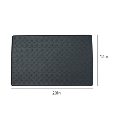 Darzheoy Dog Food Mat, Waterproof Dog Bowl Mat, Silicone Dog Mat for Food and Water, Pet Food Mat with Edges, Nonslip Dog Feeding Mat, Dog Food Mats for Floors Black.