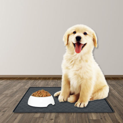 Darzheoy Dog Food Mat, Waterproof Dog Bowl Mat, Silicone Dog Mat for Food and Water, Pet Food Mat with Edges, Nonslip Dog Feeding Mat, Dog Food Mats for Floors Black.