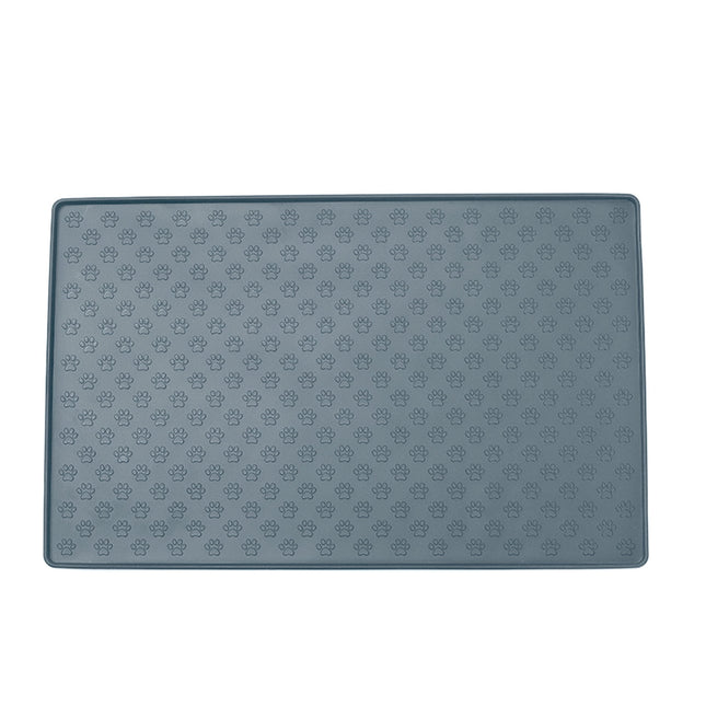 Darzheoy Dog Food Mat, Waterproof Dog Bowl Mat, Silicone Dog Mat for Food and Water, Pet Food Mat with Edges, Nonslip Dog Feeding Mat, Dog Food Mats for Floors Gray.