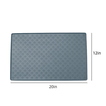 Darzheoy Dog Food Mat, Waterproof Dog Bowl Mat, Silicone Dog Mat for Food and Water, Pet Food Mat with Edges, Nonslip Dog Feeding Mat, Dog Food Mats for Floors Gray.