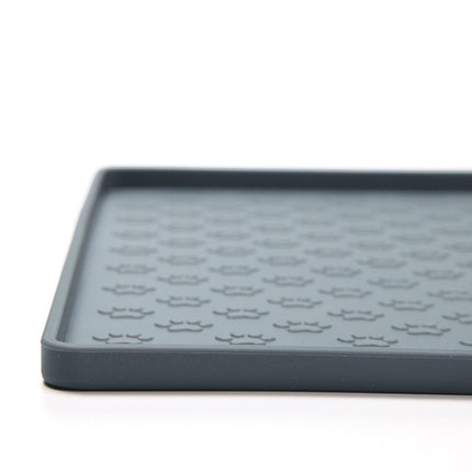 Darzheoy Dog Food Mat, Waterproof Dog Bowl Mat, Silicone Dog Mat for Food and Water, Pet Food Mat with Edges, Nonslip Dog Feeding Mat, Dog Food Mats for Floors Gray.