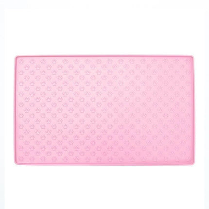 Darzheoy Dog Food Mat, Waterproof Dog Bowl Mat, Silicone Dog Mat for Food and Water, Pet Food Mat with Edges, Nonslip Dog Feeding Mat, Dog Food Mats for Floors Pink.