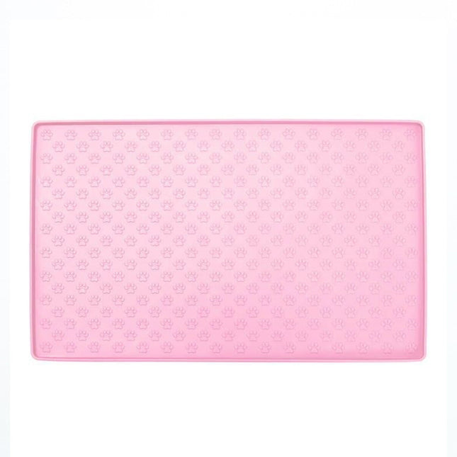 Darzheoy Dog Food Mat, Waterproof Dog Bowl Mat, Silicone Dog Mat for Food and Water, Pet Food Mat with Edges, Nonslip Dog Feeding Mat, Dog Food Mats for Floors Pink.