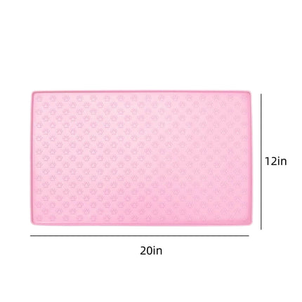 Darzheoy Dog Food Mat, Waterproof Dog Bowl Mat, Silicone Dog Mat for Food and Water, Pet Food Mat with Edges, Nonslip Dog Feeding Mat, Dog Food Mats for Floors Pink.