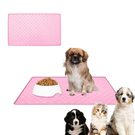 Darzheoy Dog Food Mat, Waterproof Dog Bowl Mat, Silicone Dog Mat for Food and Water, Pet Food Mat with Edges, Nonslip Dog Feeding Mat, Dog Food Mats for Floors Pink.