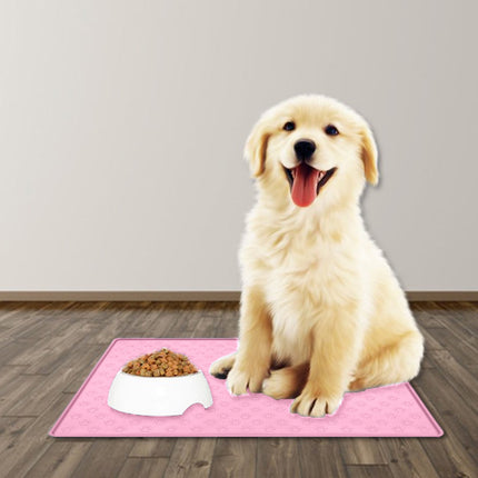 Darzheoy Dog Food Mat, Waterproof Dog Bowl Mat, Silicone Dog Mat for Food and Water, Pet Food Mat with Edges, Nonslip Dog Feeding Mat, Dog Food Mats for Floors Pink.