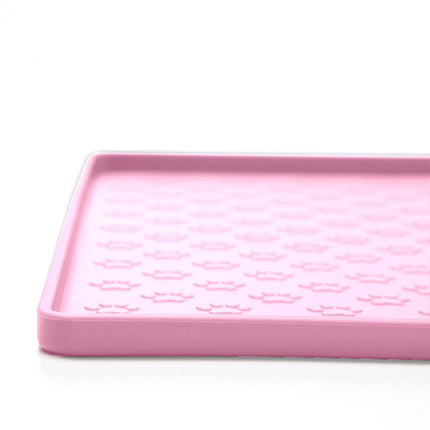 Darzheoy Dog Food Mat, Waterproof Dog Bowl Mat, Silicone Dog Mat for Food and Water, Pet Food Mat with Edges, Nonslip Dog Feeding Mat, Dog Food Mats for Floors Pink.