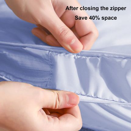 Chmadoxn Ultra Space Saving Self Compression Organizer Bags, Comforter Storage Bag, Compression Bags for Storage, Large Moving Bags, Compression Organizer for Blankets,Comforter,Down Jacket 16×7×12 in Blue.