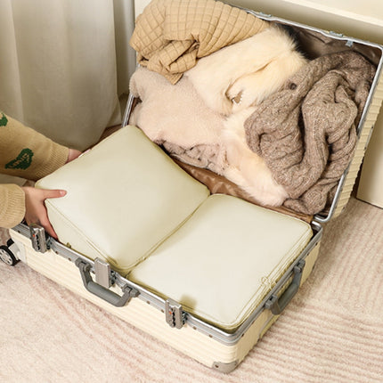 Chmadoxn Ultra Space Saving Self Compression Organizer Bags, Comforter Storage Bag, Compression Bags for Storage, Large Moving Bags, Compression Organizer for Blankets,Comforter,Down Jacket 40x30x18cm/15.75x11.81x7.09in P-ink,Beige,Gray,Blue,Black.