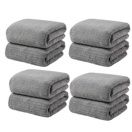 Chmadoxn Microfiber Hair Towel Wrap - Quick Dry Curly Hair Wraps for Women Wet Hair, Microfiber Towel for Hair, Hair Drying Towel Wrap, Hair Towels for Women, Hair Turban for Wet Hair (29 ×14 Inch) 4 pc Gray.