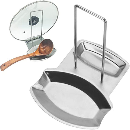 Chmadoxn Lid and Spoon Rest Shelf, Pot Lid Organizer, 304 Stainless Steel Pan Pot Cover Lid Rack Stand Organizer, Pan Lid Organizer Storage Soup Spoon Rests Utensils Kitchen Tool.