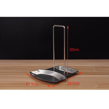 Chmadoxn Lid and Spoon Rest Shelf, Pot Lid Organizer, 304 Stainless Steel Pan Pot Cover Lid Rack Stand Organizer, Pan Lid Organizer Storage Soup Spoon Rests Utensils Kitchen Tool.