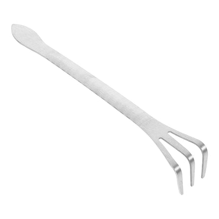 Stainless Steel Rake Cultivator for Gardening 3-Prong Bonsai Root Rake Tool rake for Loosening Soil soil loosening tool in Small Gardens 24.50X3.50X3.50CM Silver.