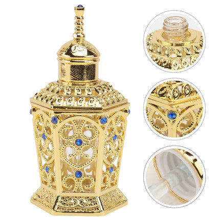 HOOWIFFY Golden Glass Perfume Bottle with Craftsmanship 1Pc.
