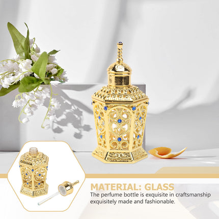 HOOWIFFY Golden Glass Perfume Bottle with Craftsmanship 1Pc.