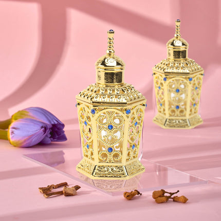 HOOWIFFY Golden Glass Perfume Bottle with Craftsmanship 1Pc.