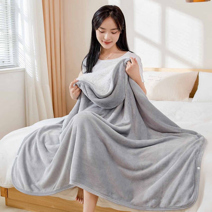 Kdkad Double-Sided Wearable Blanket, Ultra Soft Flannel Shawl Blanket, Reversible Blanket for Women and Men, Throw Blanket for Home, Travel, Warm Present (31.5×47.2 Inch) 39.3×59.1 in Pink.
