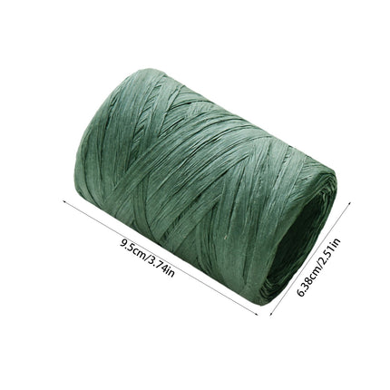 Darzheoy Raffia Ribbon, Christmas Gift Wrapping Raffia Paper String Ribbon Packing Paper Twine for Craft DIY Supply Christmas, 328ft Green.