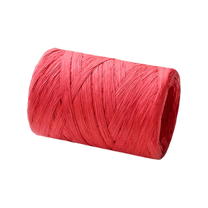 Darzheoy Raffia Ribbon, Christmas Gift Wrapping Raffia Paper String Ribbon Packing Paper Twine for Craft DIY Supply Christmas, 328ft Red.
