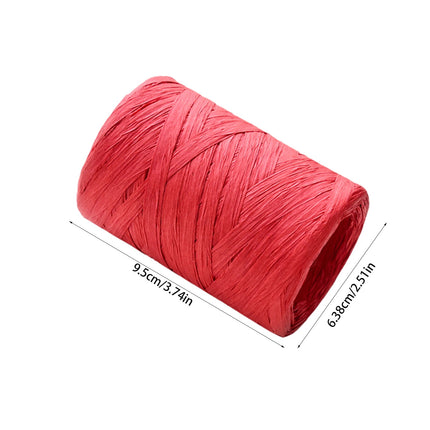Darzheoy Raffia Ribbon, Christmas Gift Wrapping Raffia Paper String Ribbon Packing Paper Twine for Craft DIY Supply Christmas, 328ft Red.