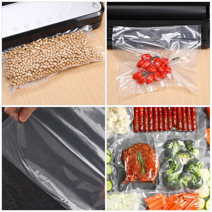 SKISUNO Vacuum Sealer Bags 2 Rolls Transparent Food Storage Bags 196.5x11x0.04 Inches and Reusable 500.00X28.00X0.10CM Transparent.