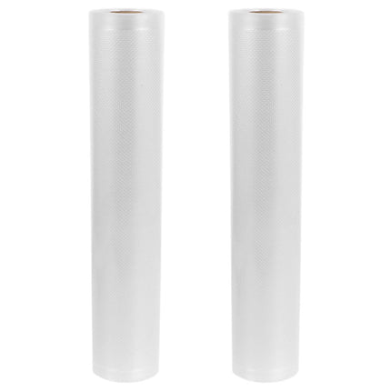 SKISUNO Vacuum Sealer Bags 2 Rolls Transparent Food Storage Bags 196.5x11x0.04 Inches and Reusable 500.00X28.00X0.10CM Transparent.