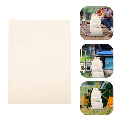 Large Capacity Canvas Drawstring Camping Bag, Outdoor Packing Sack for Hiking, Travel, and Sports 120.00X74.00X0.10CM Beige.