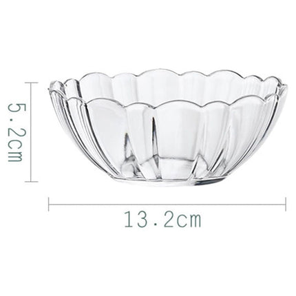 Luxshiny Transparent Acrylic Lotus Bowl - Lightweight Serving Bowl for Salad, Fruits, Desserts, Ideal for Parties, Gatherings, and Everyday Use 13.2*13.2*5.2cm As Shown.