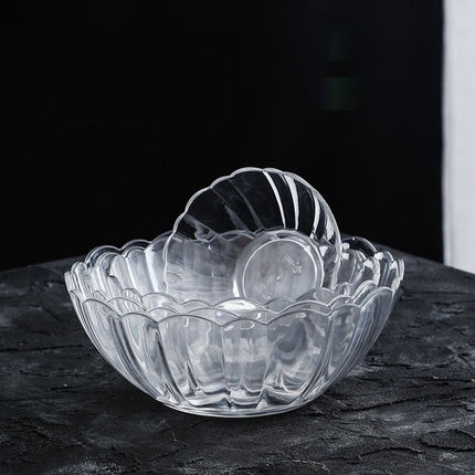 Luxshiny Transparent Acrylic Lotus Bowl - Lightweight Serving Bowl for Salad, Fruits, Desserts, Ideal for Parties, Gatherings, and Everyday Use 13.2*13.2*5.2cm As Shown.